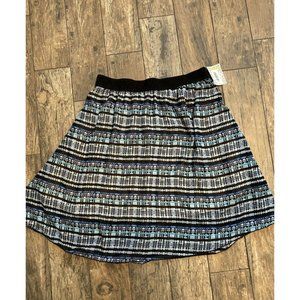 NWT LuLaRoe Lola Midi Skirt 3XL Blues & Black Striped print plus size